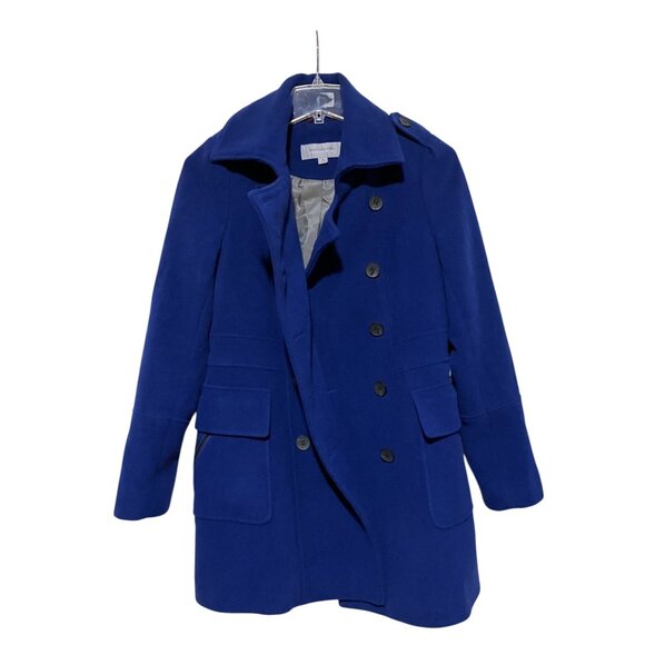 Wool Blend Peacoat 8 Overcoat Jacket Pockets Military Style Minimalist Capsule - Picture 2 of 14